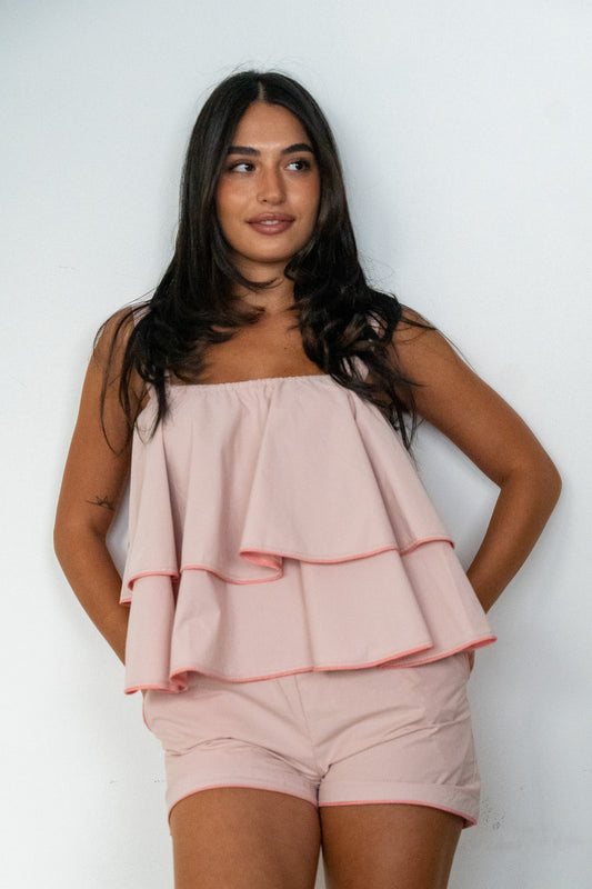 Dusty Pink Ruffled Set