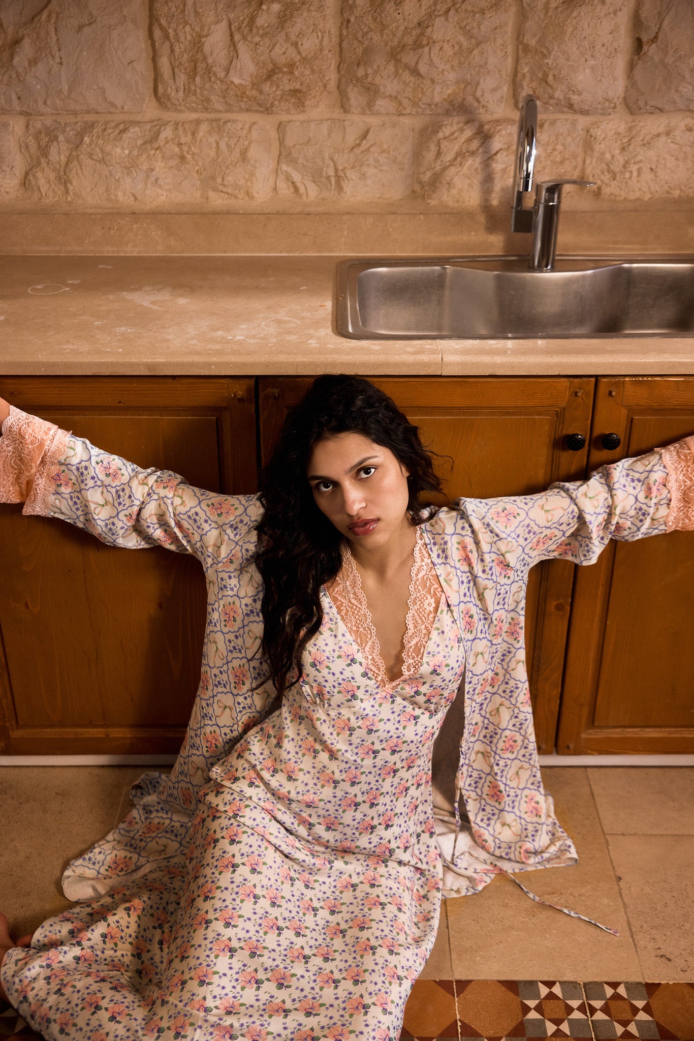 Blush Floral Robe