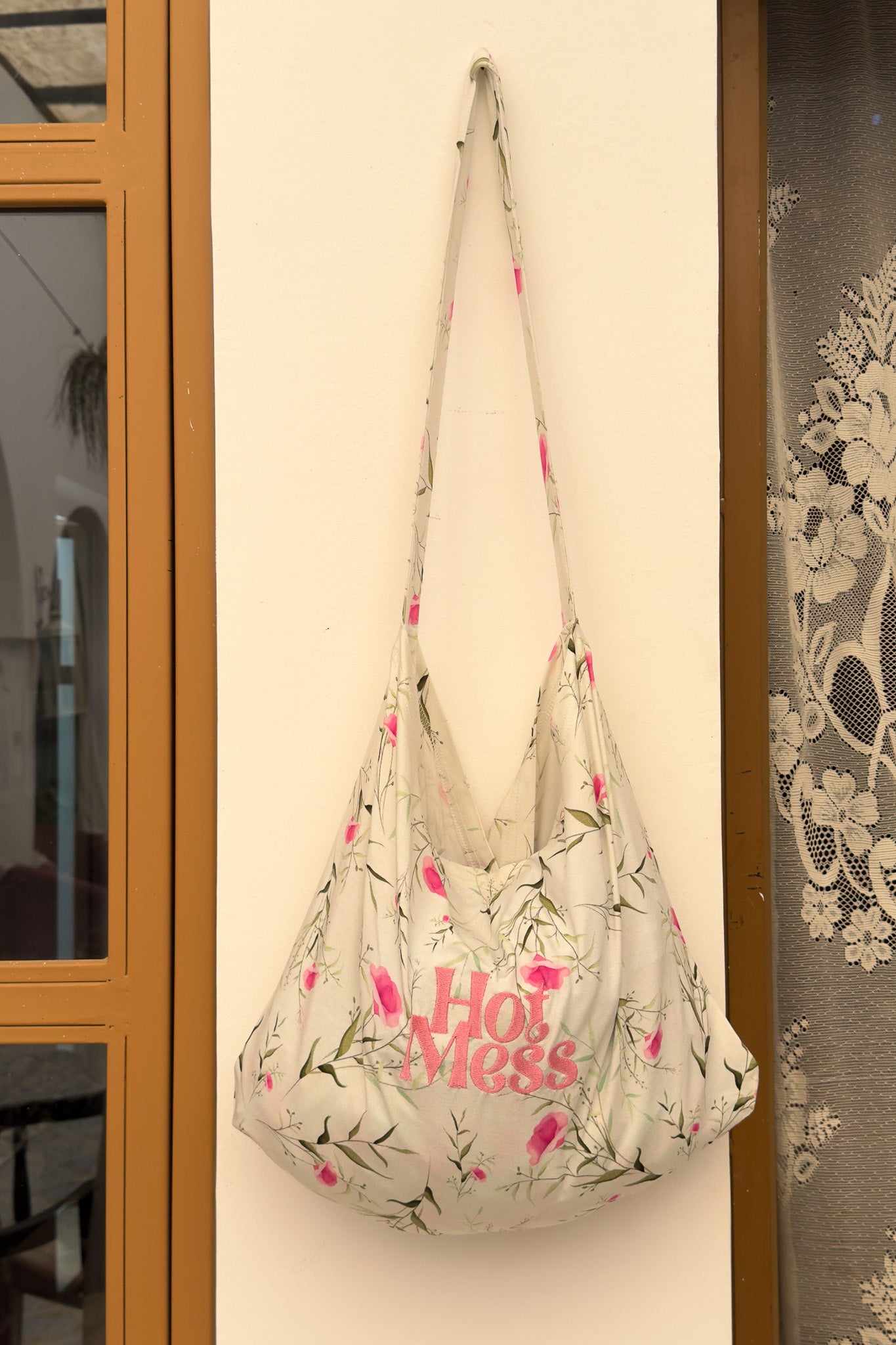 Stretchy tote bag floral
